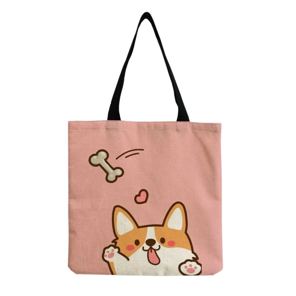 Corgi Reusable Tote Bag and Keychain